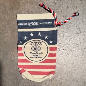 Tito’s Vodka Canvas bottle bag  - Red, White, and Blue American flag Brand New